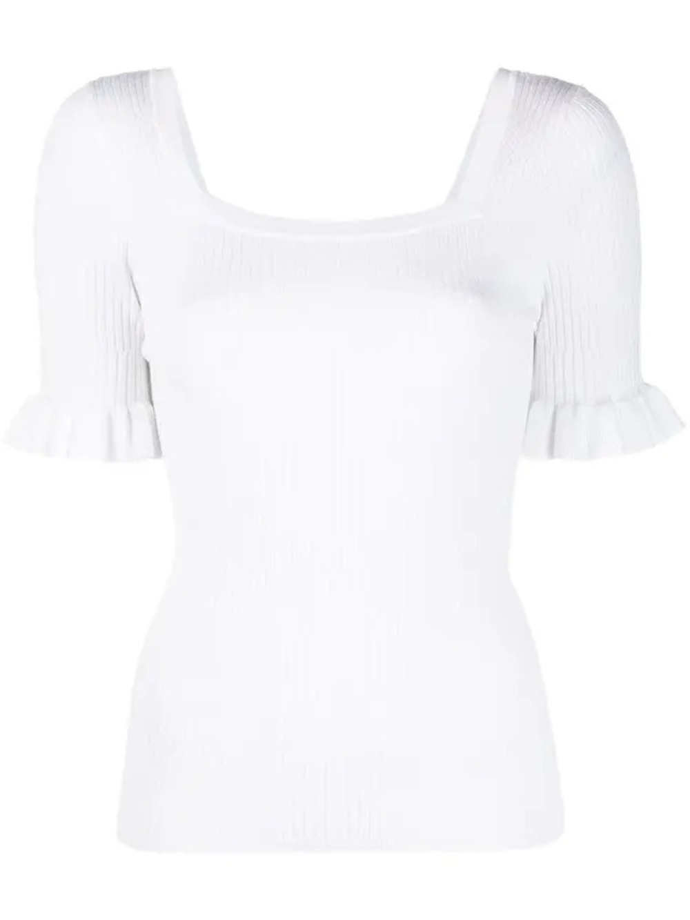 SANDRO ribbed square neck top Small - Picture 2 of 7